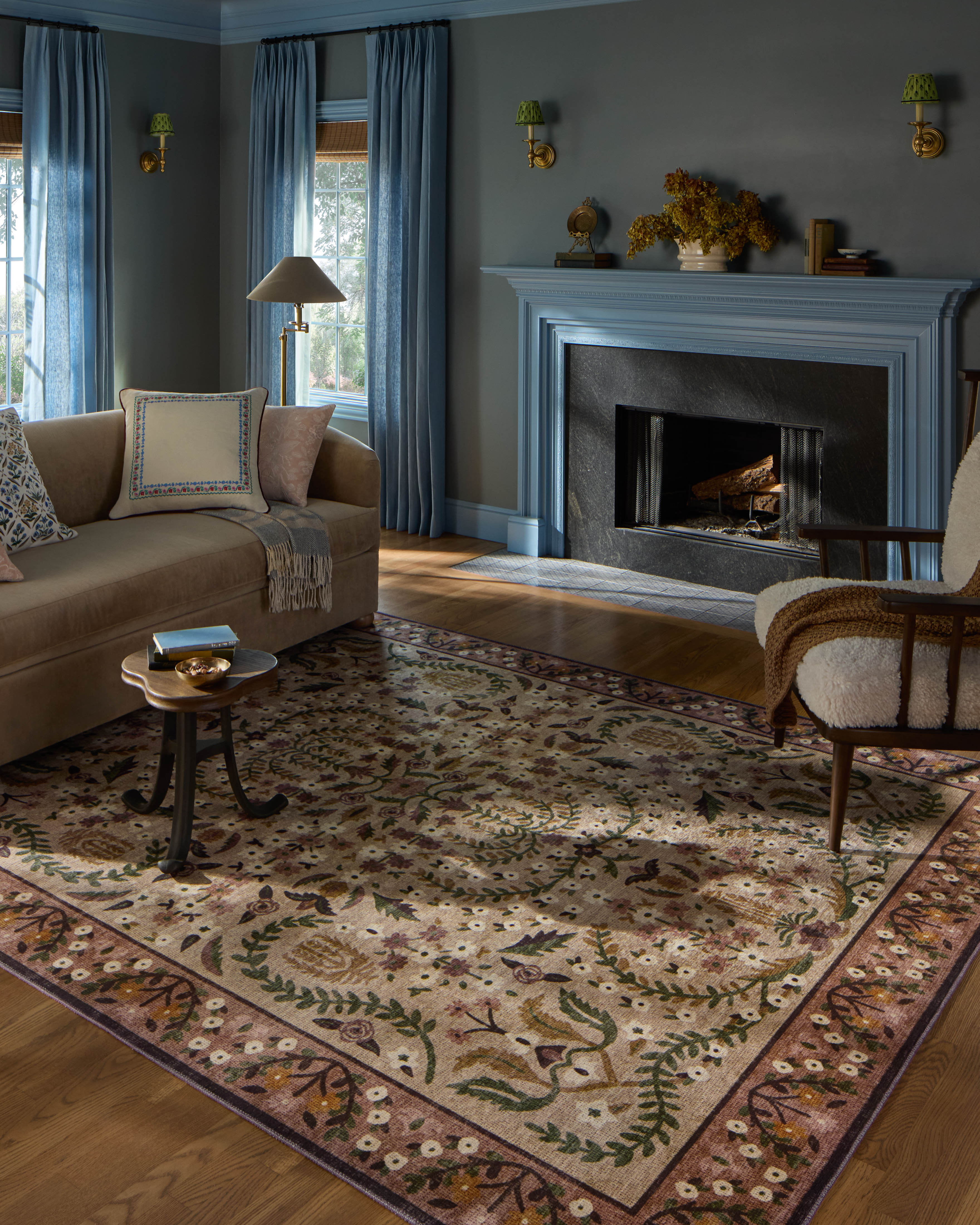 Rifle Paper Co. x Loloi Canopy Aubergine Area Rug & Reviews | Wayfair